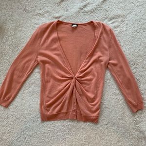 J.Crew ruched Maya merino cardigan